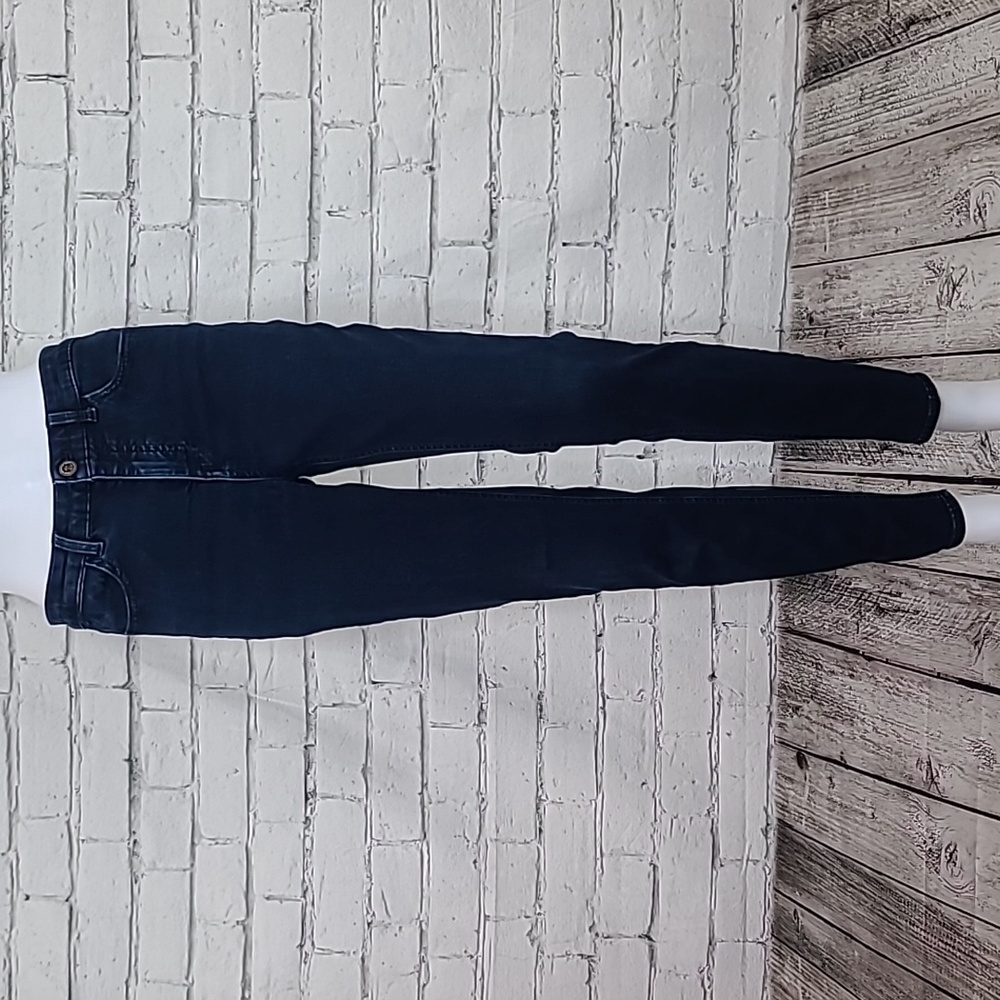 Talbots Flawless Five-Pocket High Rise Skinny Crop Ankle Jegging Dark Blue Wash